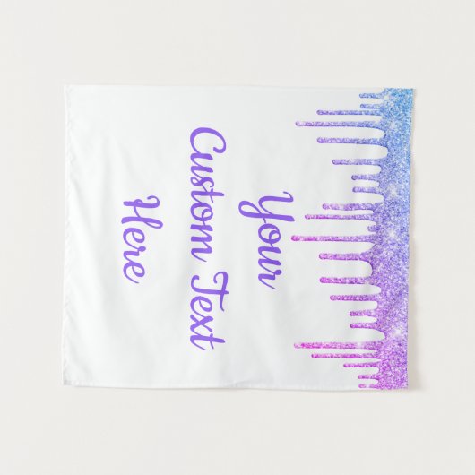 Girly Glitter Birthday Party Photo Booth Backdrop Wandkleed (Voorkant (horizontaal))