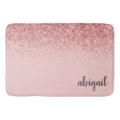 Girly Glitter Blush Pink Modern Monogram Badmat (Voorkant)