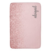 Girly Glitter Blush Pink Modern Monogram Badmat (Voorkant Verticaal)