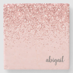 Girly Glitter Blush Pink Moderne Party Stenen Onderzetter