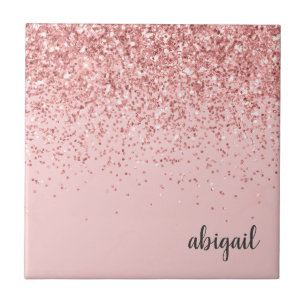 Girly Glitter Blush Pink Moderne Party Tegeltje