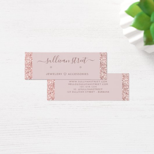 Girly Glitter Drip Earbelt Jewelry Display Kaart (Bureau)