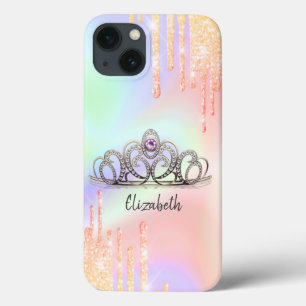 Girly Glitter Drips Ombre Tiara Holografisch Case-Mate iPhone Case