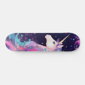 Girly Glitter Eenhoorn Regenboog Kleuren Persoonlijk Skateboard (Horizontaal)