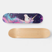 Girly Glitter Eenhoorn Regenboog Kleuren Persoonlijk Skateboard (Horizontaal)