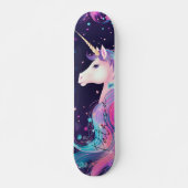 Girly Glitter Eenhoorn Regenboog Kleuren Persoonlijk Skateboard (Voorkant)