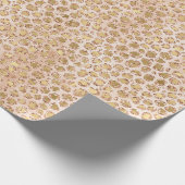 Girly Glitter Gold Peach-kleurenprinter Cadeaupapier (Hoek)