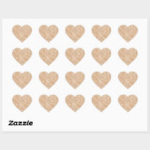 Girly Glitter Gold Peach-kleurenprinter Hart Sticker (Vel)