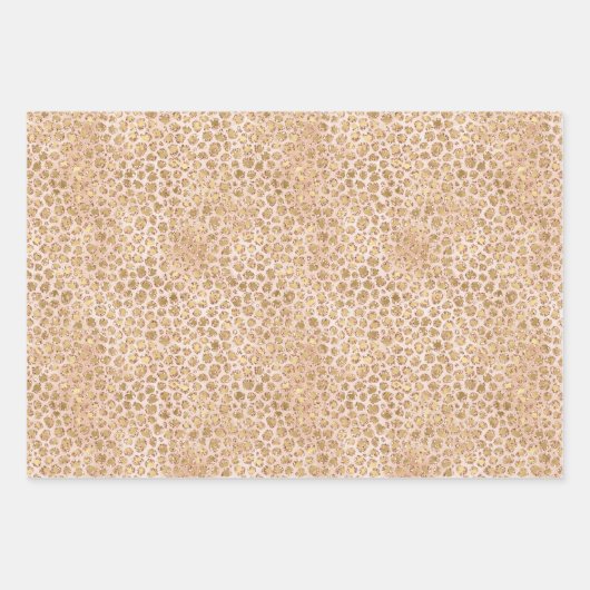 Girly Glitter Gold Peach-kleurenprinter Inpakpapier Vel (Voorkant 3)