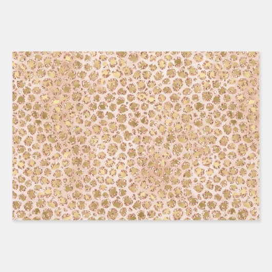 Girly Glitter Gold Peach-kleurenprinter Inpakpapier Vel (Voorkant)