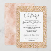 Girly Glitter Gold Peach-kleurenprinter Kaart (Voorkant / Achterkant)