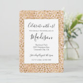 Girly Glitter Gold Peach-kleurenprinter Kaart (Staand voorkant)