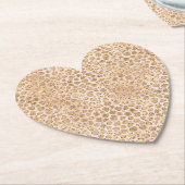 Girly Glitter Gold Peach-kleurenprinter Kartonnen Onderzetters (Gekanteld)