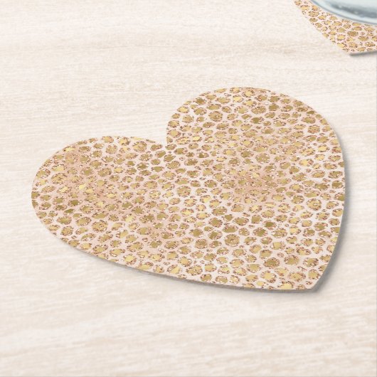 Girly Glitter Gold Peach-kleurenprinter Kartonnen Onderzetters (Gekanteld)