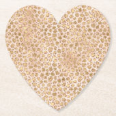 Girly Glitter Gold Peach-kleurenprinter Kartonnen Onderzetters (Voorkant)