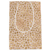 Girly Glitter Gold Peach-kleurenprinter Medium Cadeauzakje (Voorkant)