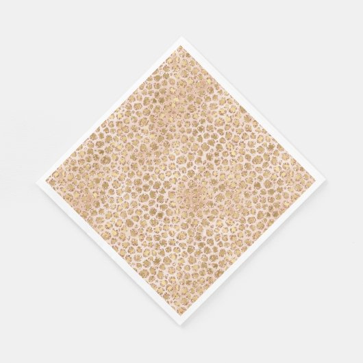 Girly Glitter Gold Peach-kleurenprinter Servet (Hoek)