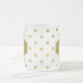 Girly Glitter Gold Polka Dots Pattern Monogram Matglas Koffiemok (Center)