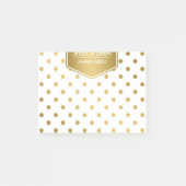 Girly Glitter Gold Polka Dots Pattern Monogram Post-it® Notes (Voorkant)