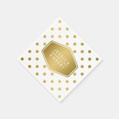 Girly Glitter Gold Polka Dots Pattern Monogram Servet (Hoek)