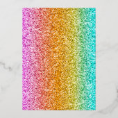 Girly Glitter Kleurrijke Sweet 16 Party Folie Uitnodiging (Achterkant)