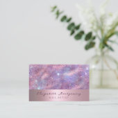 Girly Glitter Lavendar Roos Gold Script Visitekaartje (Staand voorkant)