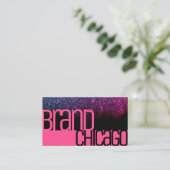 Girly Glitter Pink Rainbow Sparkle Bold Font Glam Visitekaartje (Staand voorkant)