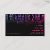 Girly Glitter Pink Rainbow Sparkle Bold Font Glam Visitekaartje (Achterkant)