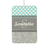 Girly Glitter Print Pattern met aangepaste Monogra Luchtverfrisser (Voorkant)