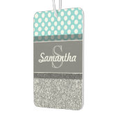 Girly Glitter Print Pattern met aangepaste Monogra Luchtverfrisser (Links)