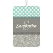 Girly Glitter Print Pattern met aangepaste Monogra Luchtverfrisser (Achterkant)