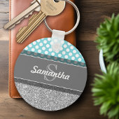 Girly Glitter Print Pattern met aangepaste Monogra Sleutelhanger