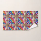 Girly Glitter Rainbow Flowers Towel Set Bad Handdoek (Handdoek)