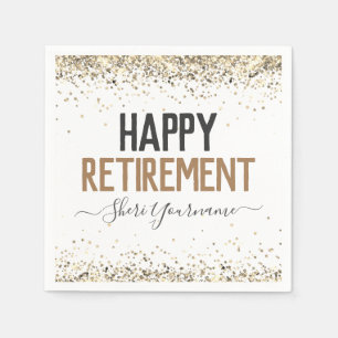 Girly Glitter Retirement Party Napkins Servet