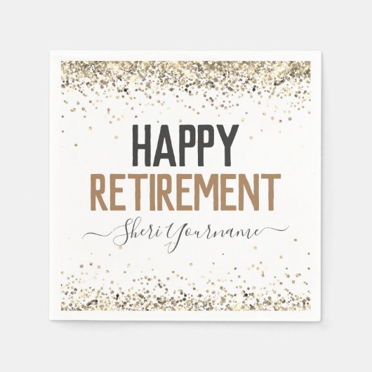 Girly Glitter Retirement Party Napkins Servet (Voorkant)