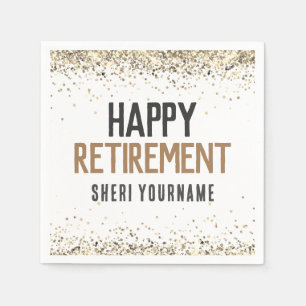 Girly Glitter Retirement Party Napkins Servet