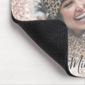 Girly Glitter Roos Gold Photo Template Muismat (Hoek)