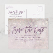 Girly glitter roze chic elegant roos goudbruiloft aankondigingskaart (Voorkant / Achterkant)