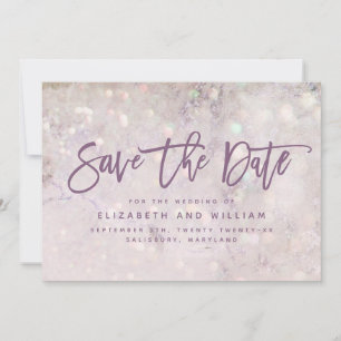 Girly glitter roze chic elegant roos goudbruiloft save the date