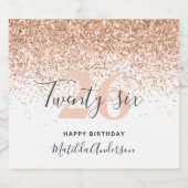 Girly glitter sparkle bewerkbare leeftijd verjaard sparkling wijnetiket (Enkel label)