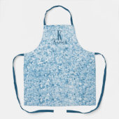 Girly glitter sparkle blauwgroen blauwe naam monog schort (Voorkant)