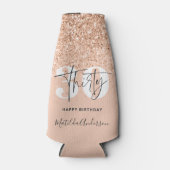 Girly glitter sprankelende moderne 30e verjaardags flesjeskoeler (Voorkant)