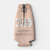 Girly glitter sprankelende moderne 30e verjaardags flesjeskoeler (Achterkant)