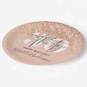 Girly glitter sprankelende moderne 30e verjaardags papieren bordje (Gekanteld)