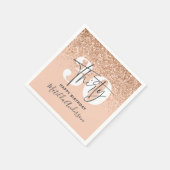 Girly glitter sprankelende moderne 30e verjaardags servet (Hoek)