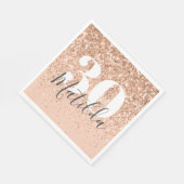 Girly glitter sprankelende moderne 30e verjaardags servet (Hoek)