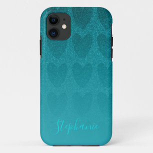 Girly Glitter Turquoise harten Case-Mate iPhone Case