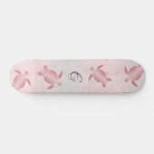 Girly Glitter Turtles Monogram Coastal Persoonlijk Skateboard (Horizontaal)