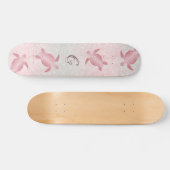 Girly Glitter Turtles Monogram Coastal Persoonlijk Skateboard (Horizontaal)