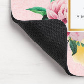 Girly Glitter Waterverf Peony Flowers Monogram Muismat (Hoek)